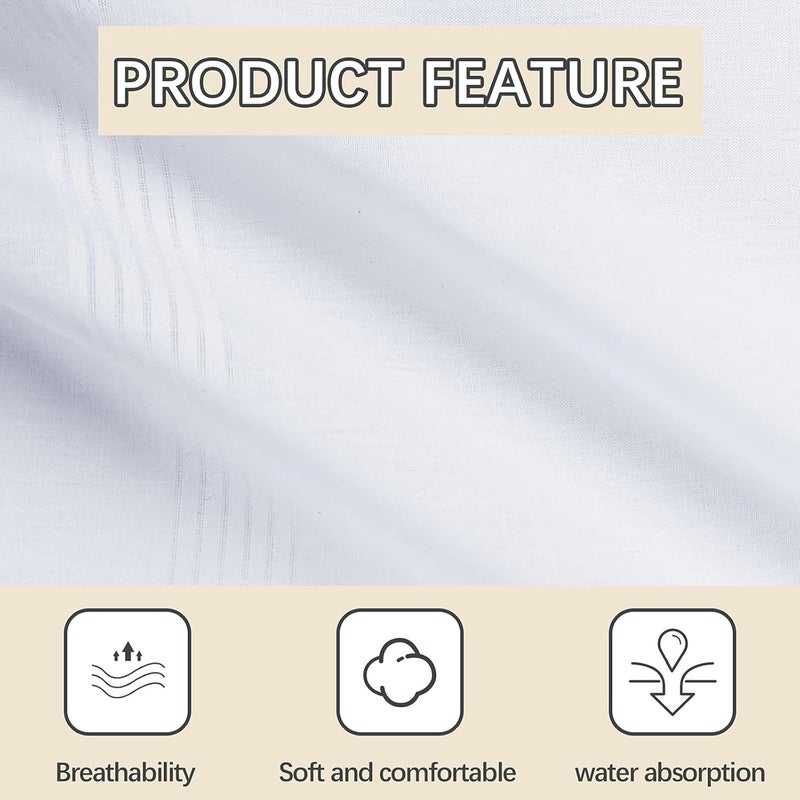 ARKBAODAN Store 16x16 Inch Handkerchiefs for men 100% Soft Cotton White Hankie handkerchief bulk father's day gifts - Image 4